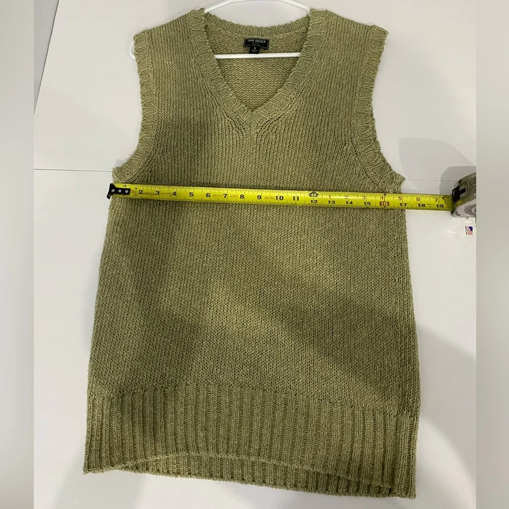 Todd Snyder Cotton Sweater Vest Men’s Size S Sage Green Italian Yarn Italy